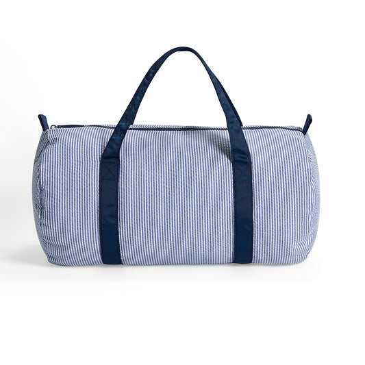 25Pcs Free Shipping Navy Seersucker Duffle Bag Small Size Kids Toddler Weekend Travel