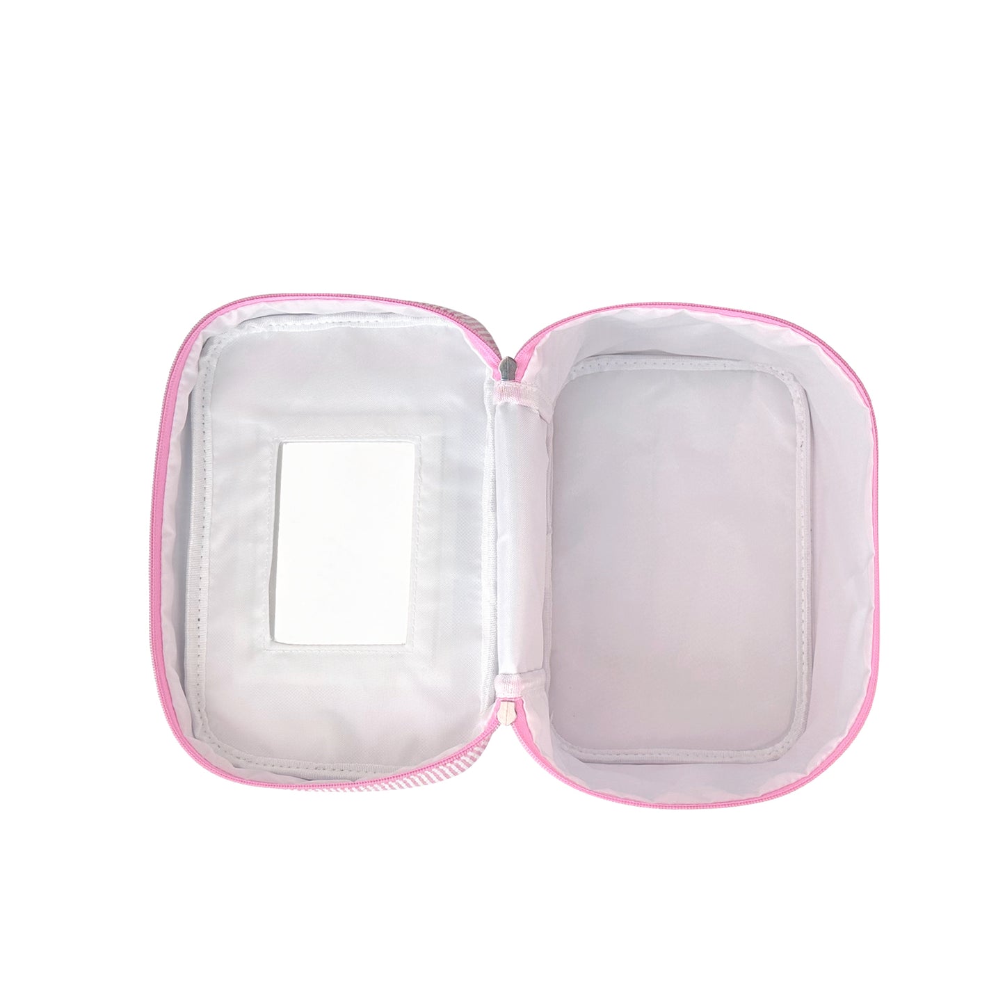 15Pcs Seersucker Handle Cosmetic Bag Bridesmaid Bags Pink Gift Organizer Bag Travel Toiletry Bag