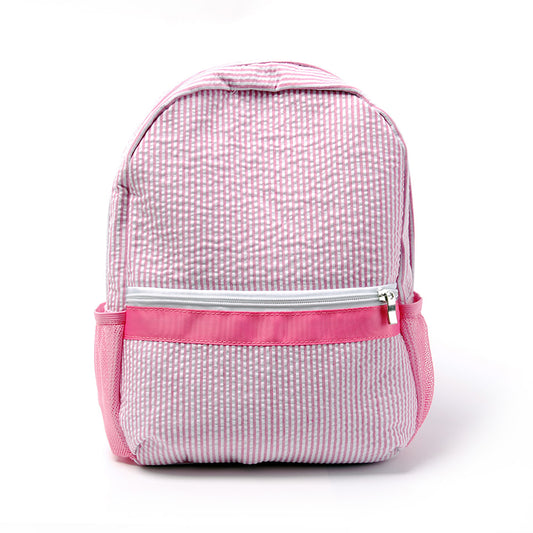 25Pcs Free Shipping Kid Preschool Backpack Pink Seersucker Backpacks Cute Toddler Bookbag For Kids