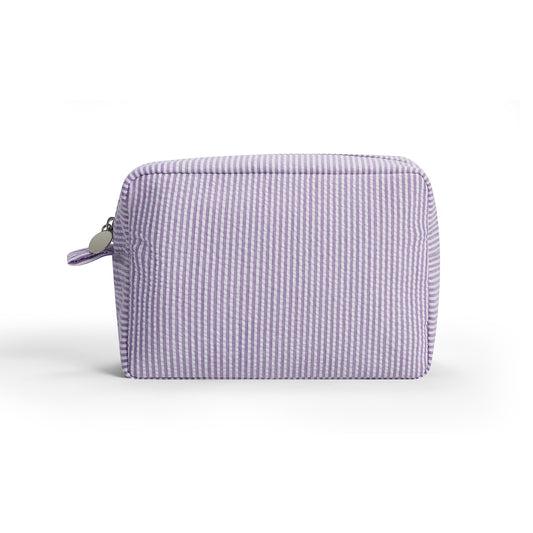 25Pcs Seersucker Cosmetic Bag Purple Cotton Rectangle Makeup Bag Travel Toiletry Bag