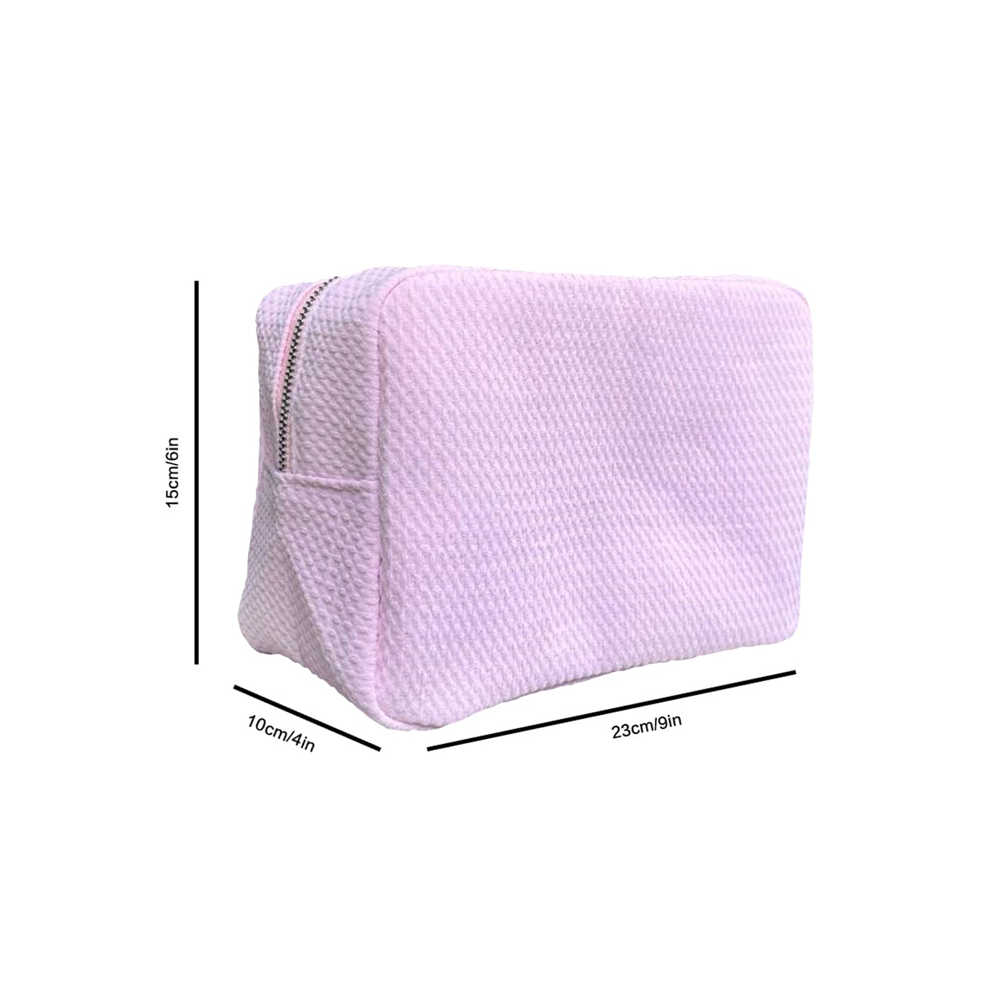 25Pcs Free Shipping Waffle Cosmetic Bag Light Pink Rectangle Makeup Bag Travel Toiletry Bag