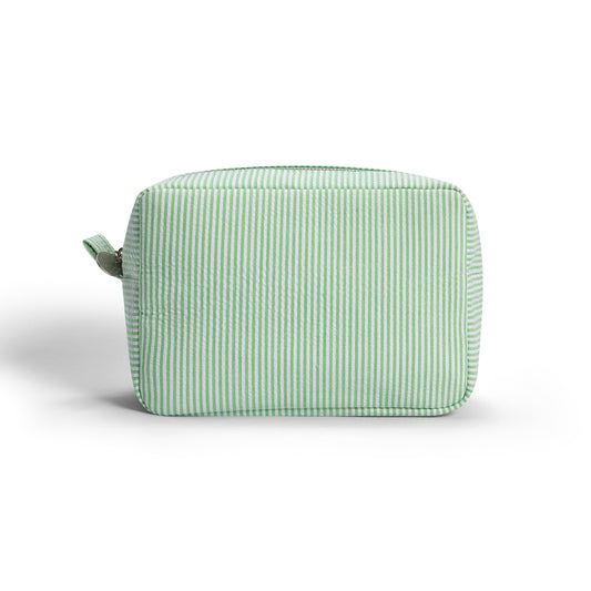 25Pcs Seersucker Cosmetic Bag Green Cotton Rectangle Makeup Bag Travel Toiletry Bag