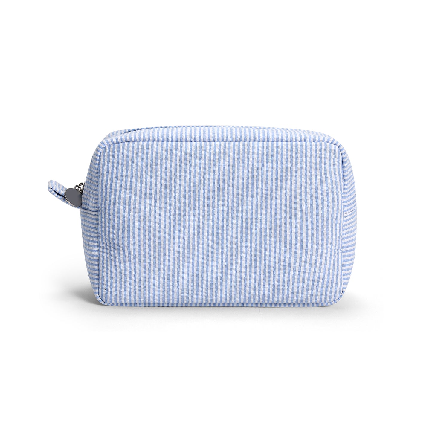 25Pcs Seersucker Cosmetic Bag Baby Blue Cotton Rectangle Makeup Bag Travel Toiletry Bag