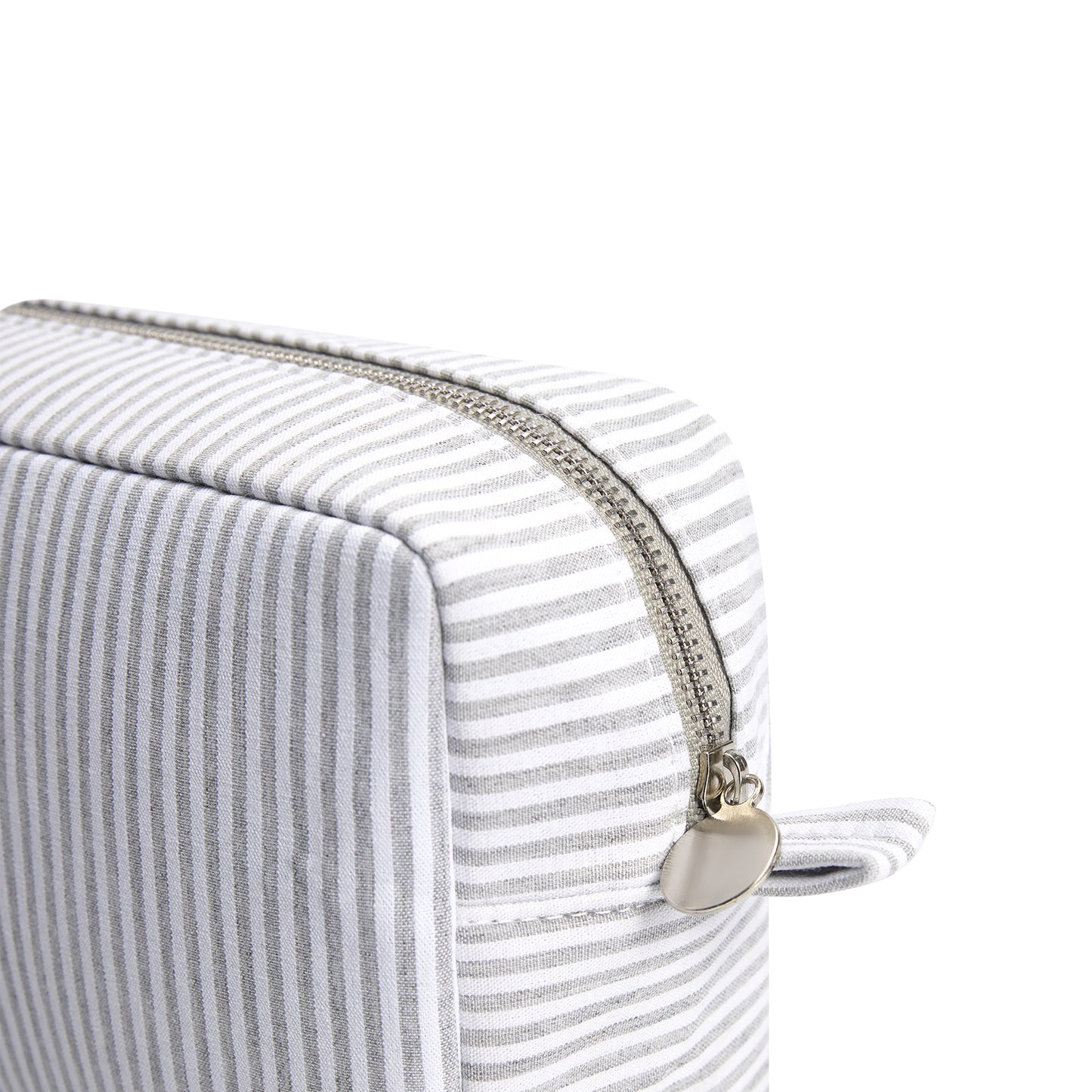 25Pcs Seersucker Cosmetic Bag Gray Cotton Rectangle Makeup Bag Travel Toiletry Bag