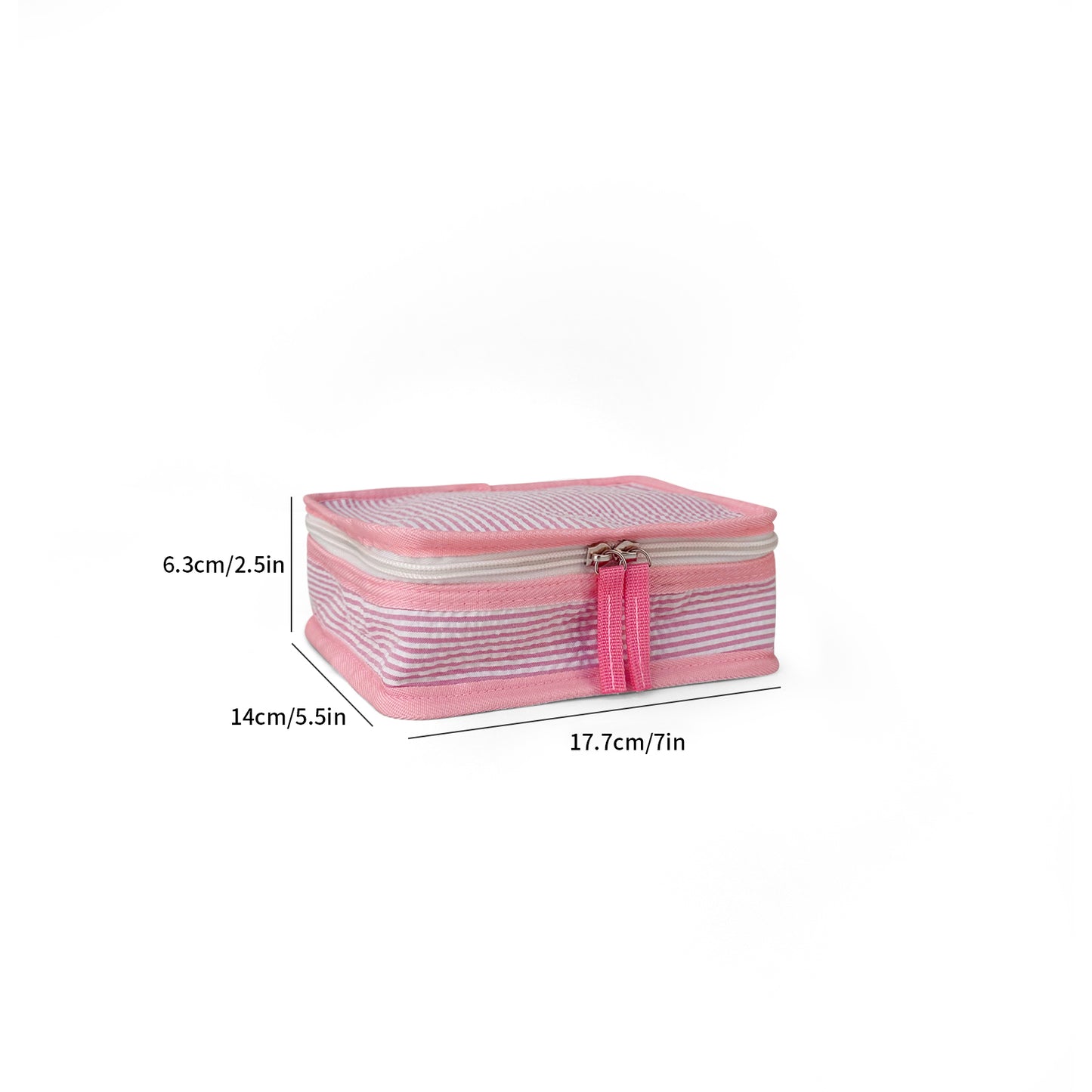 10Pcs Free Shipping 3in1 Seersucker Stacking Set Packing Cube Set Pink Striped Storage Organizer Bags Travel Overnight Luggage Bag