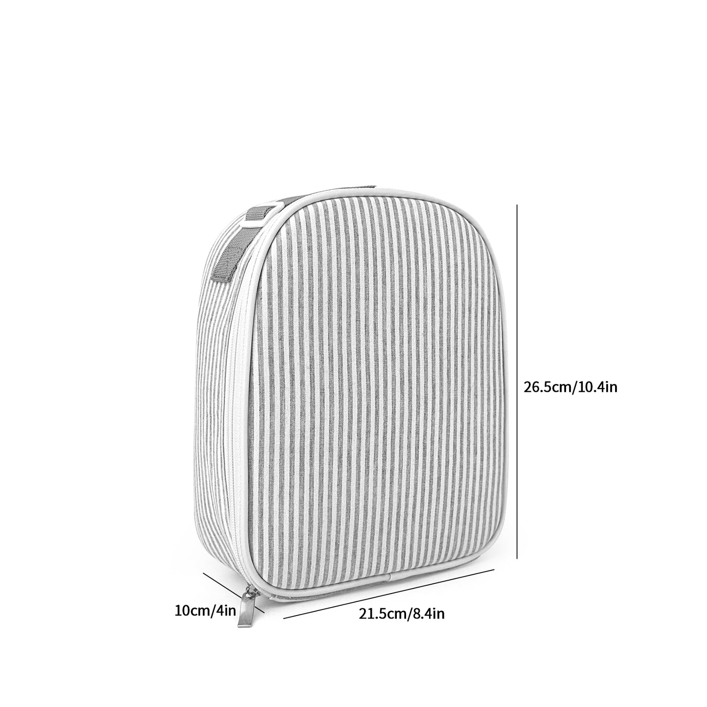 25Pcs Free Shipping Gray Seersucker Lunch Box Striped Food Bag for Daily Use Cooler Bag