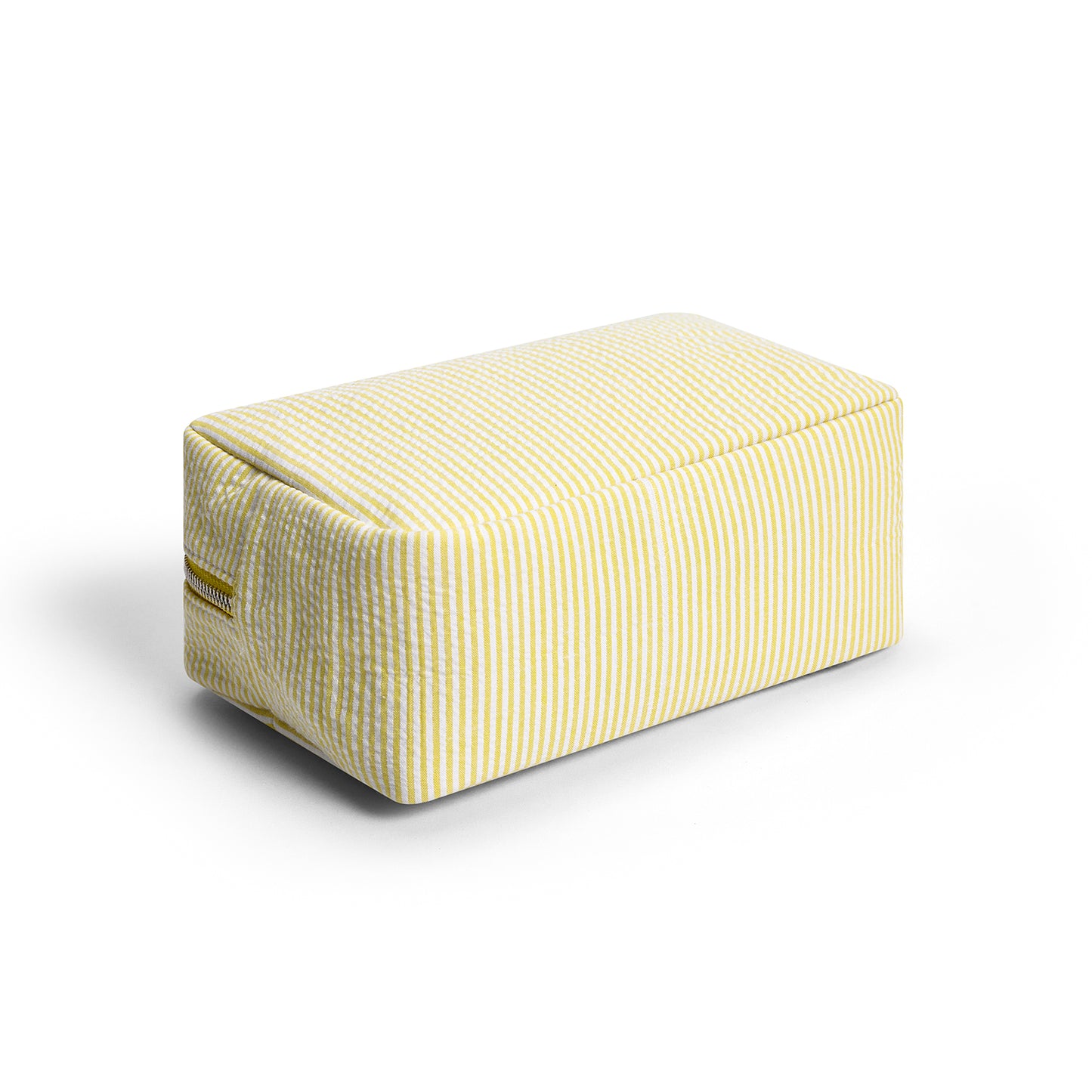 25Pcs Seersucker Cosmetic Bag Yellow Cotton Rectangle Makeup Bag Travel Toiletry Bag
