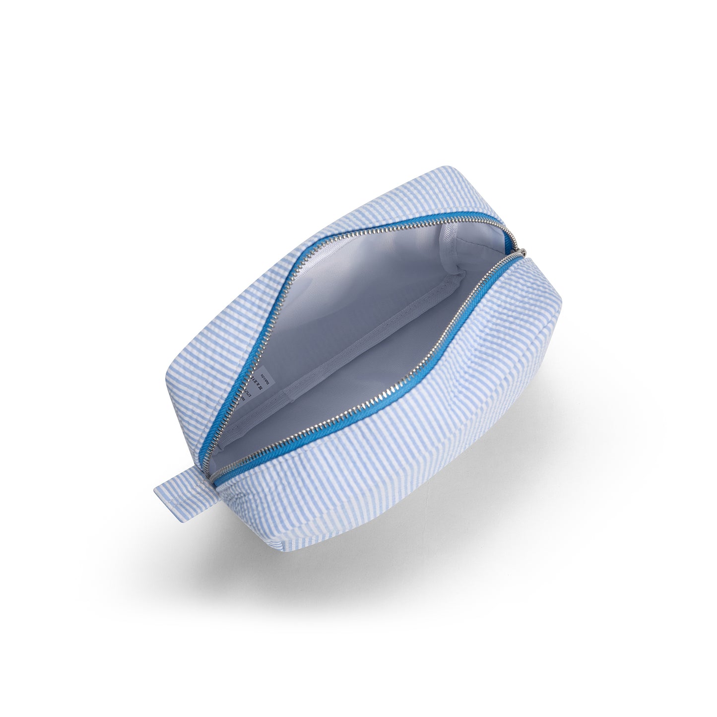 25Pcs Seersucker Cosmetic Bag Baby Blue Cotton Rectangle Makeup Bag Travel Toiletry Bag