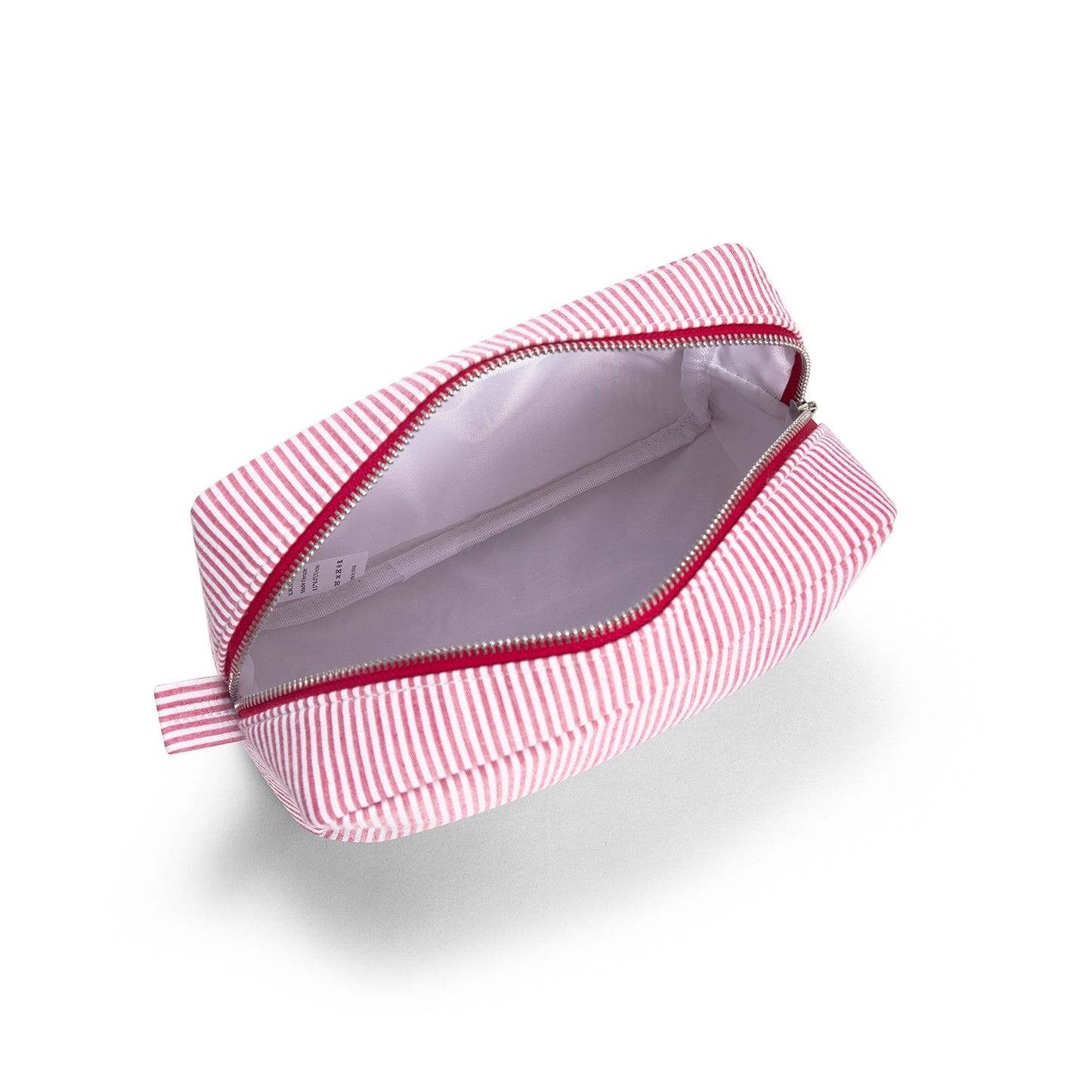 25Pcs Seersucker Cosmetic Bag Red Cotton Rectangle Makeup Bag Travel Toiletry Bag