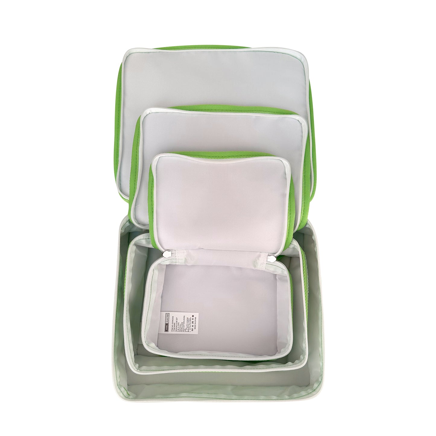 10Pcs Free Shipping 3in1 Seersucker Stacking Set Packing Cube Set Green Striped Storage Organizer Bags Travel Overnight Luggage Bag