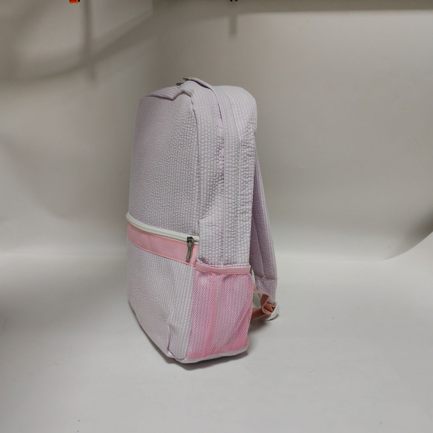 25Pcs Baby Pink Backpack School Seersucker Full Size Backpack