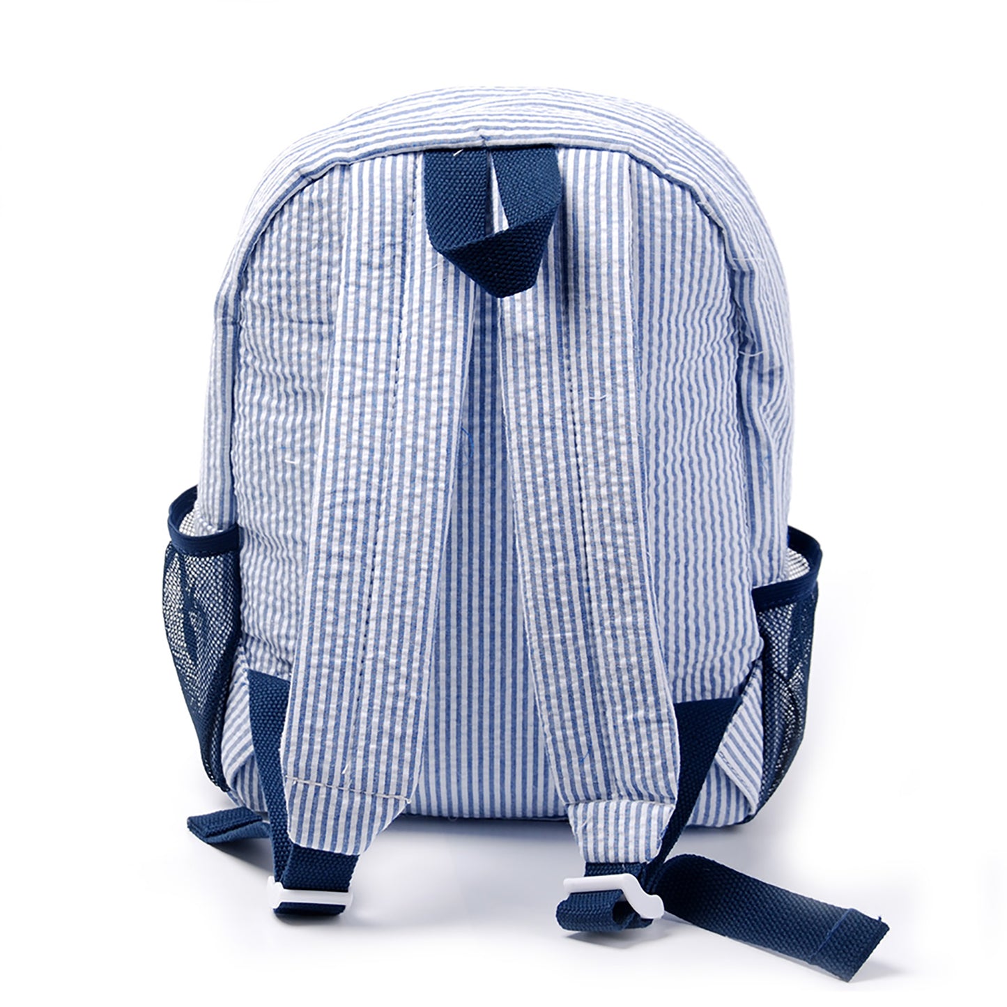 25Pcs Free Shipping Kid Preschool Backpack Navy Seersucker Backpacks Cute Toddler Bookbag For Kids