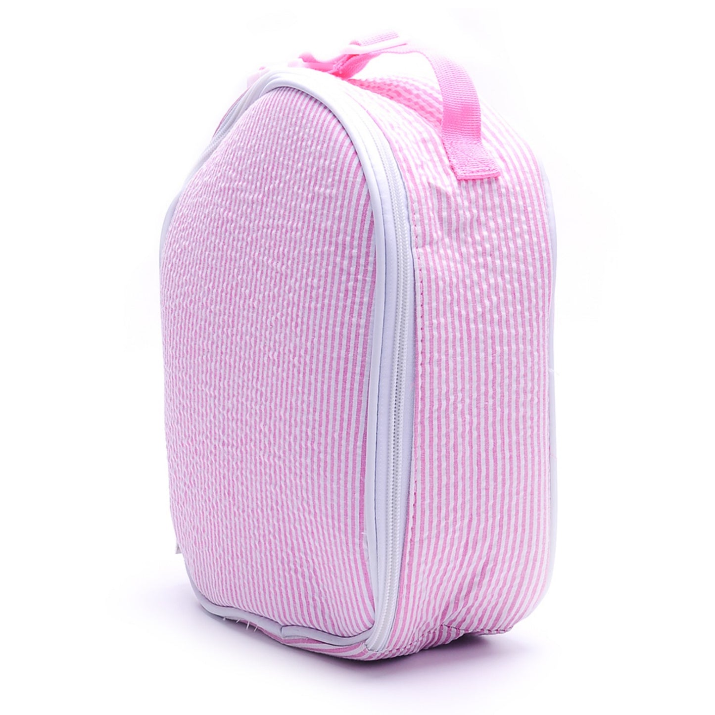 25Pcs Pink Seersucker Lunch Box Striped Food Bag for Daily Use Cooler Bag