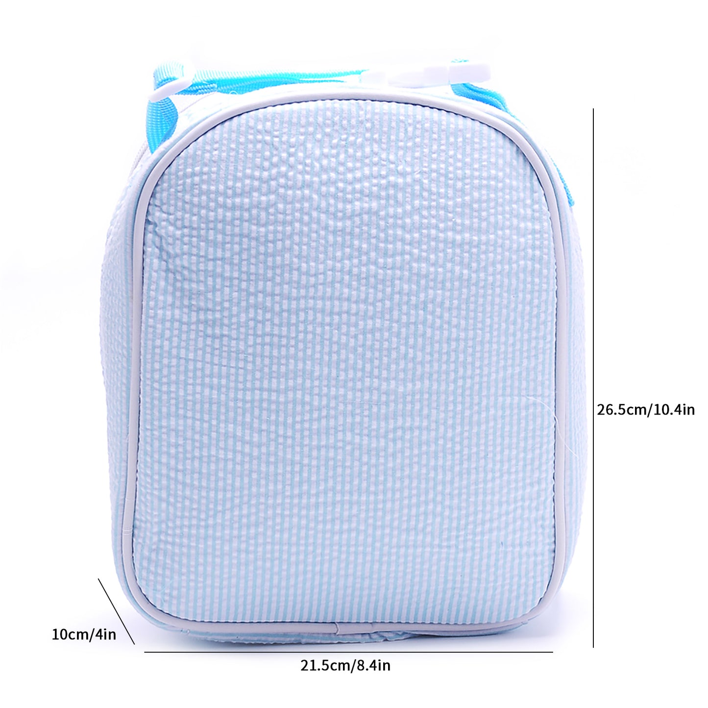 25Pcs Free Shipping Aqua Seersucker Lunch Box Striped Food Bag for Daily Use Cooler Bag