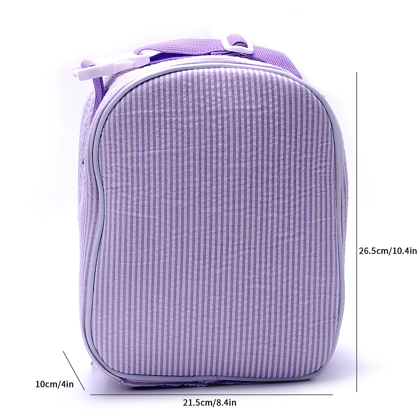 25Pcs Free Shipping Purple Seersucker Lunch Box Striped Food Bag for Daily Use Cooler Bag
