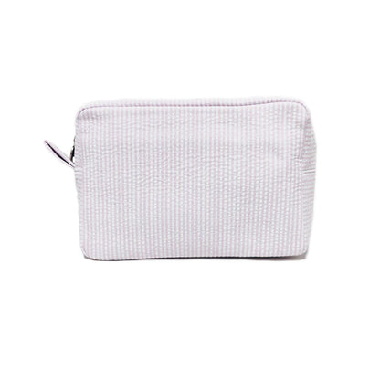 25Pcs Seersucker Cosmetic Bag Baby Pink Cotton Rectangle Makeup Bag Travel Toiletry Bag