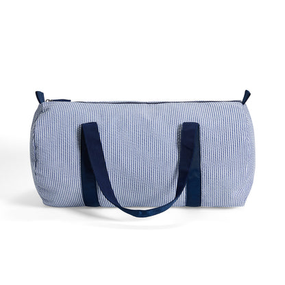 25Pcs Free Shipping Navy Seersucker Duffle Bag Small Size Kids Toddler Weekend Travel
