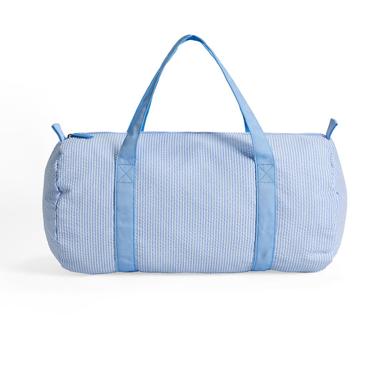 25Pcs Free Shipping Baby Blue Seersucker Duffle Bag Small Size Kids Toddler Weekend Travel Bag
