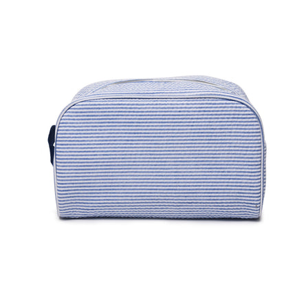 20Pcs Seersucker Handle Cosmetic Bag Bridesmaid Bags Navy Gift Organizer Bag Travel Toiletry Bag