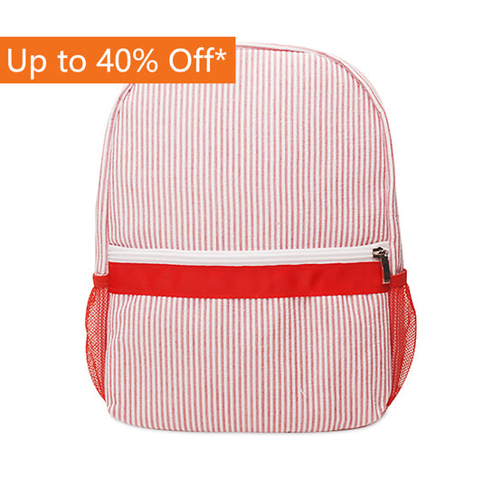 25Pcs Free Shipping Kid Preschool Backpack Red Seersucker Backpacks Cute Toddler Bookbag For Kids