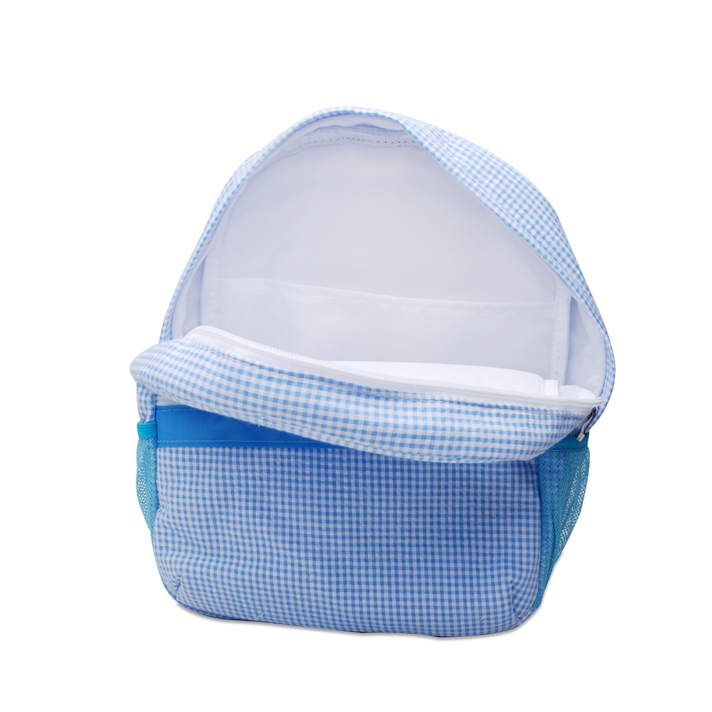 25Pcs Toddler Gingham Seersucker Backpacks Blue Plaid Kids Shoulder Bag