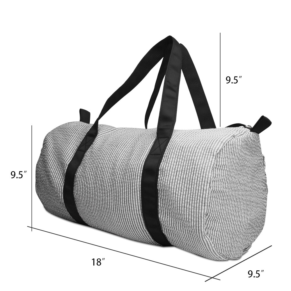 25Pcs Free Shipping Black Seersucker Duffle Bag Small Size Kids Toddler Weekend Travel