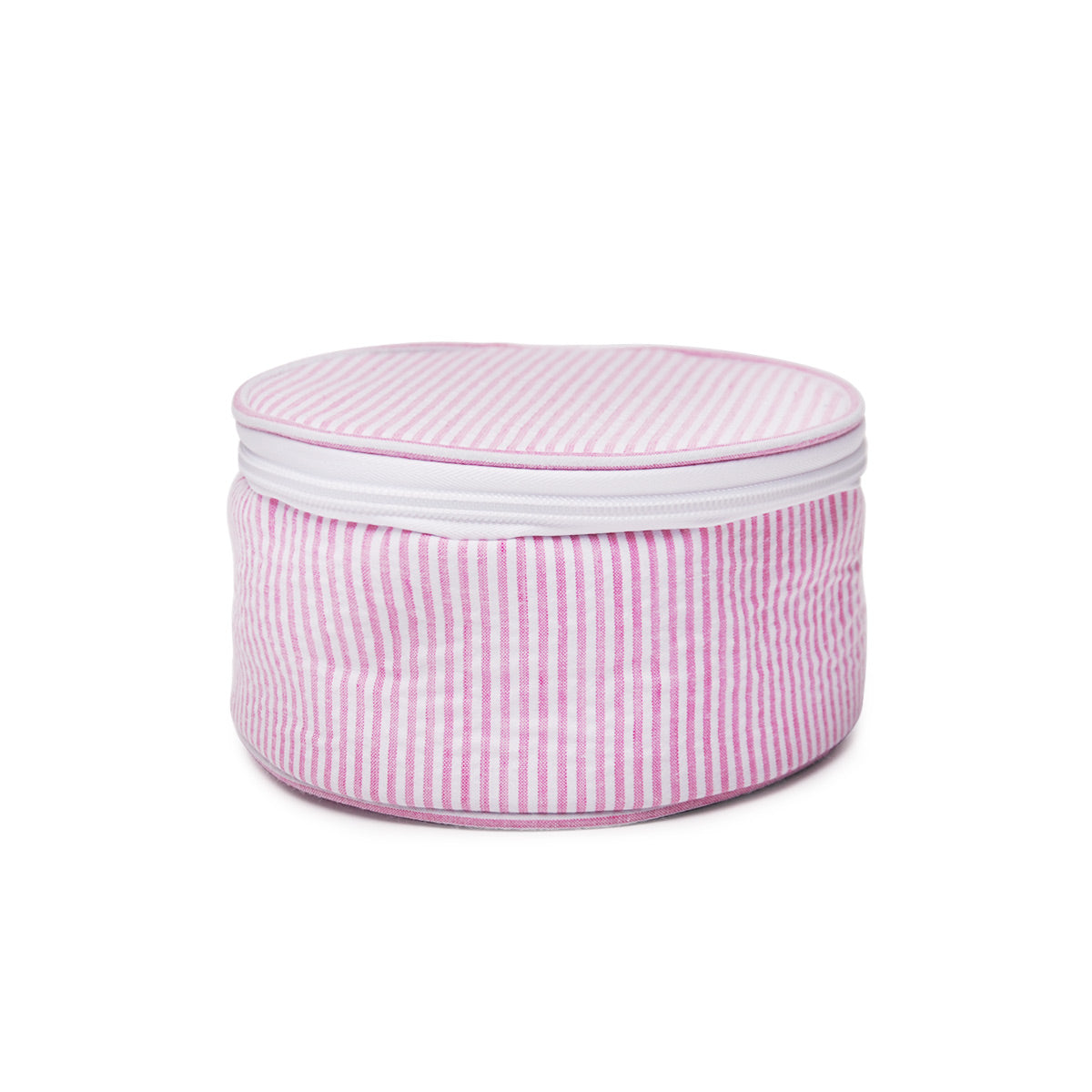 20Pcs Round Seersucker Jewelry Bag Pink Seersucker Cosmetic Bag