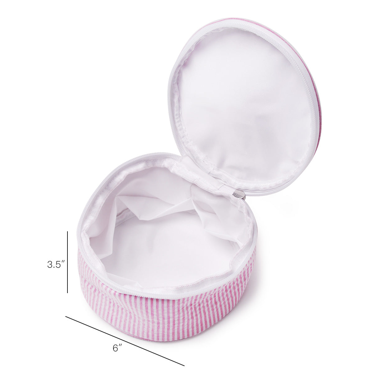 20Pcs Round Seersucker Jewelry Bag Pink Seersucker Cosmetic Bag