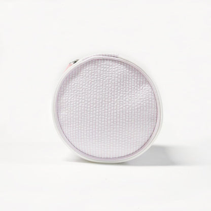 20Pcs Round Button Seersucker Jewelry Bag Baby Pink Seersucker Cosmetic Bag