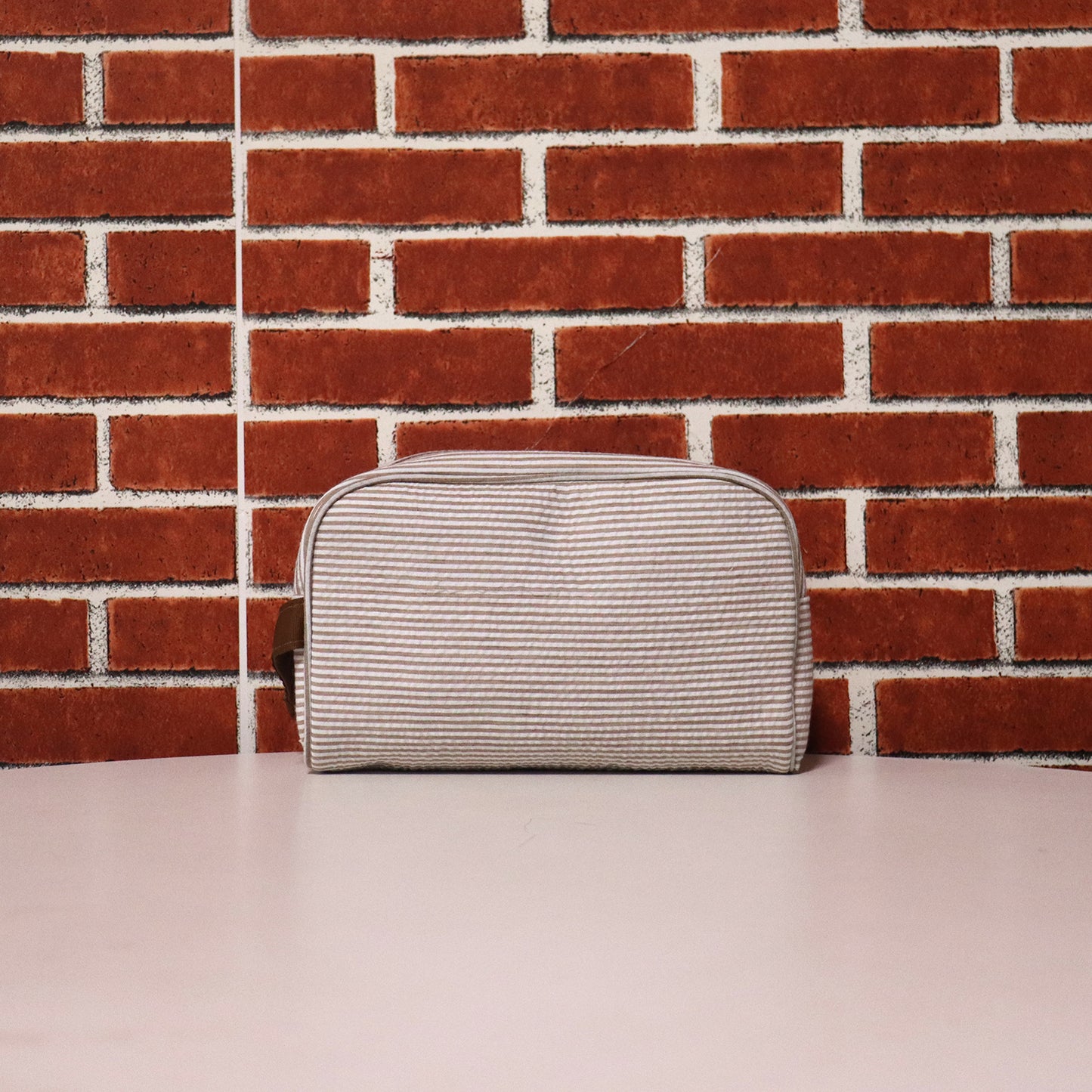 15Pcs Seersucker Handle Cosmetic Bag Bridesmaid Bags Coffee Gift Organizer Bag Travel Toiletry Bag