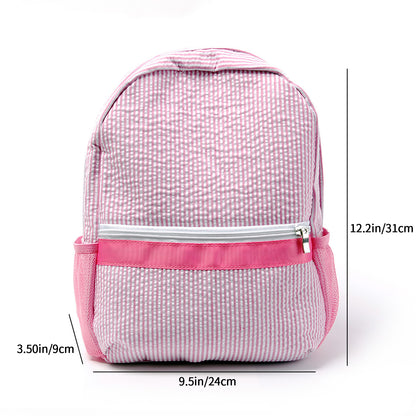 25Pcs Free Shipping Kid Preschool Backpack Pink Seersucker Backpacks Cute Toddler Bookbag For Kids