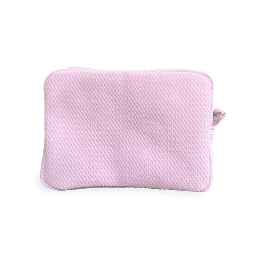 25Pcs Free Shipping Waffle Cosmetic Bag Light Pink Rectangle Makeup Bag Travel Toiletry Bag