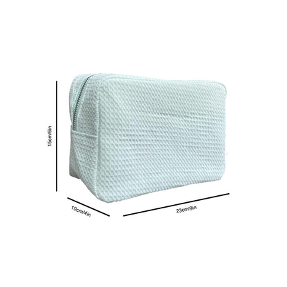 25Pcs Free Shipping Waffle Cosmetic Bag Mint Rectangle Makeup Bag Travel Toiletry Bag