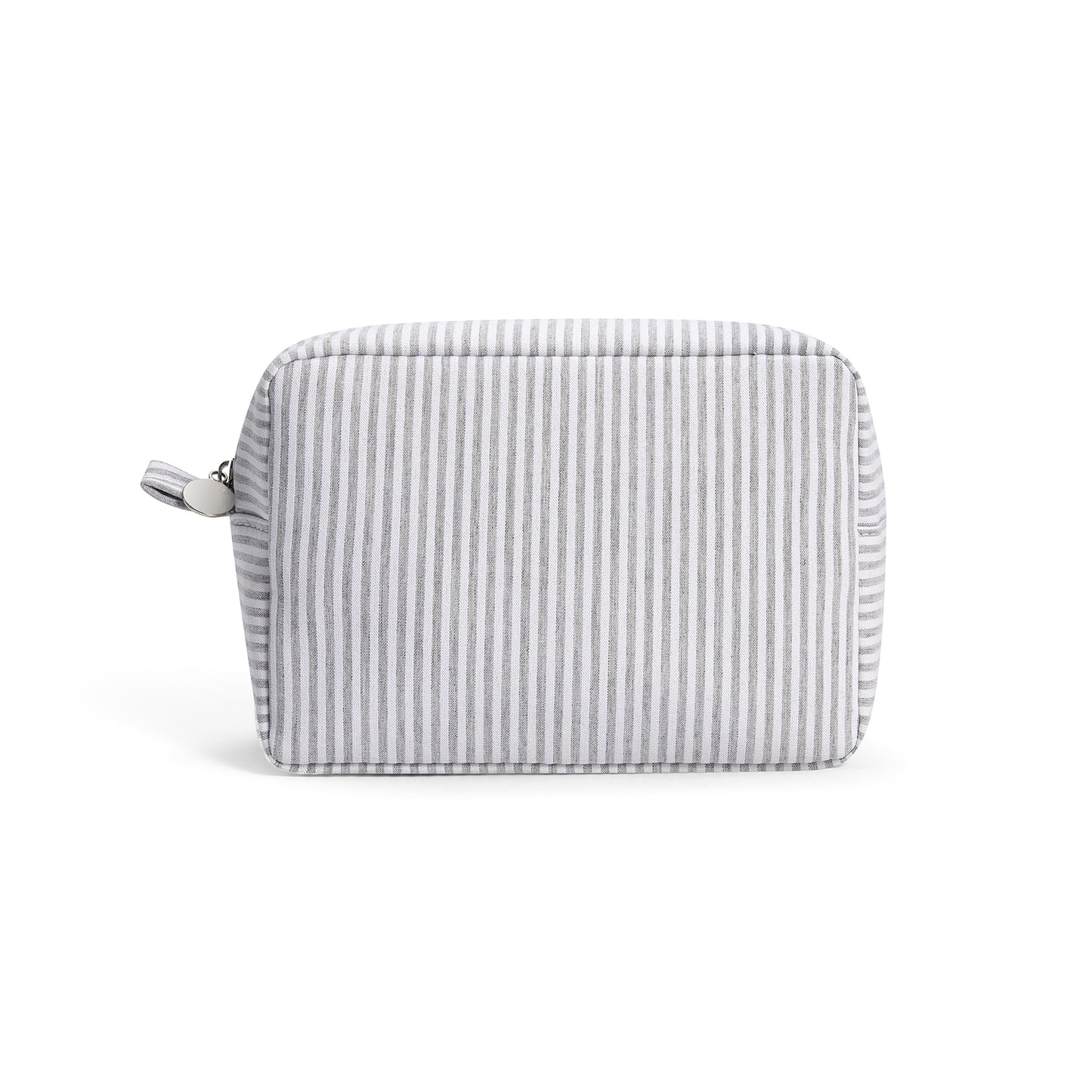 25Pcs Seersucker Cosmetic Bag Gray Cotton Rectangle Makeup Bag Travel Toiletry Bag