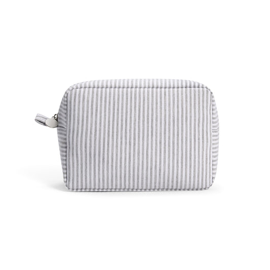 25Pcs Seersucker Cosmetic Bag Gray Cotton Rectangle Makeup Bag Travel Toiletry Bag