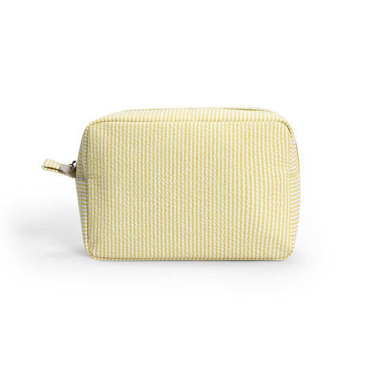 25Pcs Seersucker Cosmetic Bag Yellow Cotton Rectangle Makeup Bag Travel Toiletry Bag