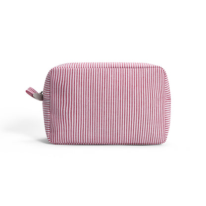 25Pcs Seersucker Cosmetic Bag Red Cotton Rectangle Makeup Bag Travel Toiletry Bag