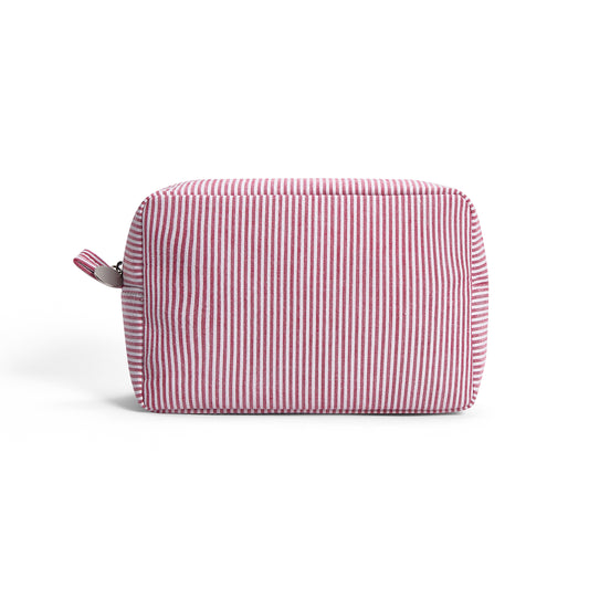 25Pcs Seersucker Cosmetic Bag Red Cotton Rectangle Makeup Bag Travel Toiletry Bag