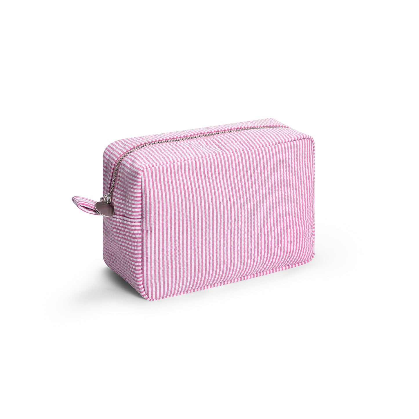 25Pcs Seersucker Cosmetic Bag Pink Cotton Rectangle Makeup Bag Travel Toiletry Bag