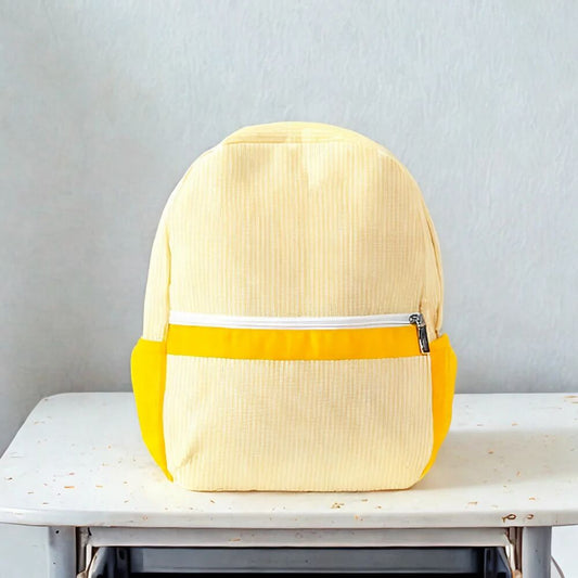 25Pcs Free Shipping Kid Preschool Backpack Yellow Seersucker Backpacks Cute Toddler Bookbag For Kids