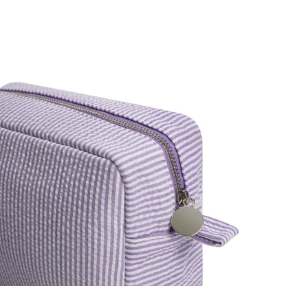 25Pcs Seersucker Cosmetic Bag Purple Cotton Rectangle Makeup Bag Travel Toiletry Bag