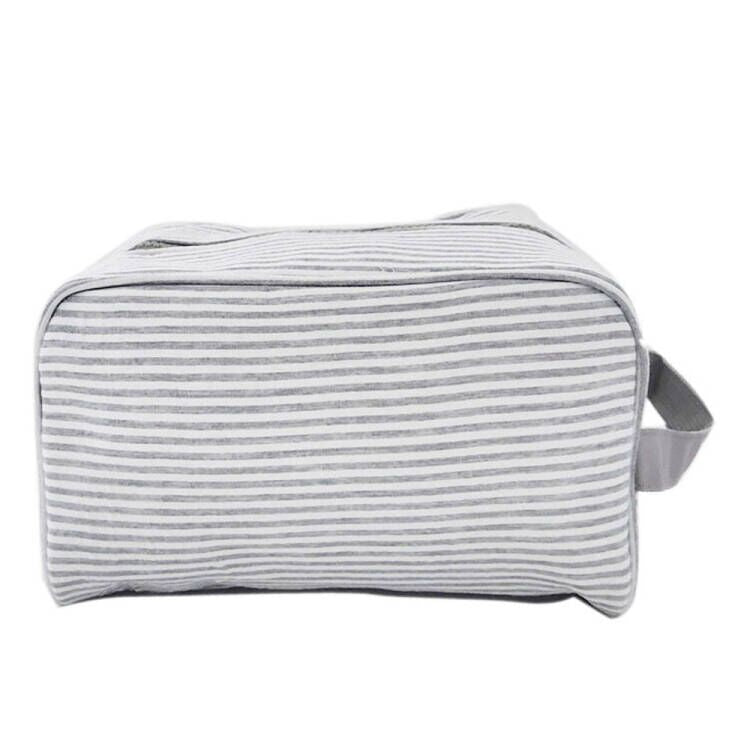 15Pcs Seersucker Handle Cosmetic Bag Bridesmaid Bags Grey Gift Organizer Bag Travel Toiletry Bag