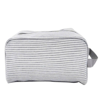 15Pcs Seersucker Handle Cosmetic Bag Bridesmaid Bags Grey Gift Organizer Bag Travel Toiletry Bag