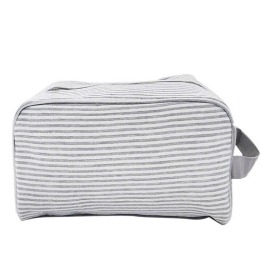 15Pcs Seersucker Handle Cosmetic Bag Bridesmaid Bags Grey Gift Organizer Bag Travel Toiletry Bag