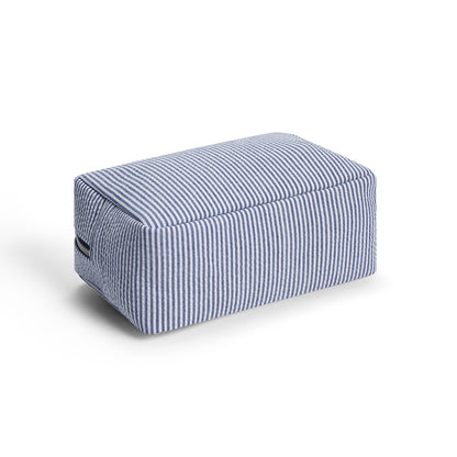 25Pcs Seersucker Cosmetic Bag Navy Cotton Rectangle Makeup Bag Travel Toiletry Bag