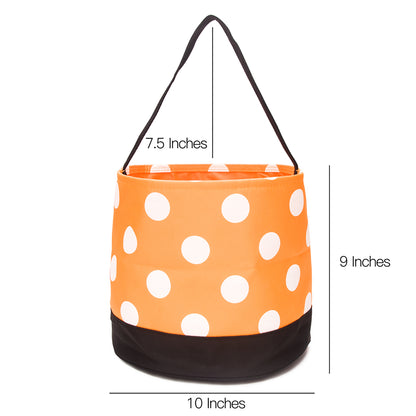 25Pcs Halloween Holiday Free Shipping Orange Polka Dots Candy Bucket