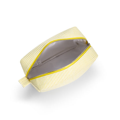 25Pcs Seersucker Cosmetic Bag Yellow Cotton Rectangle Makeup Bag Travel Toiletry Bag