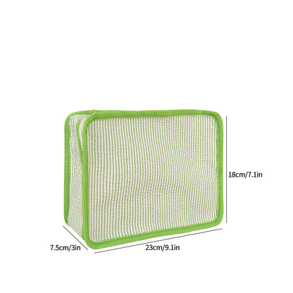 10Pcs Free Shipping 3in1 Seersucker Stacking Set Packing Cube Set Green Striped Storage Organizer Bags Travel Overnight Luggage Bag
