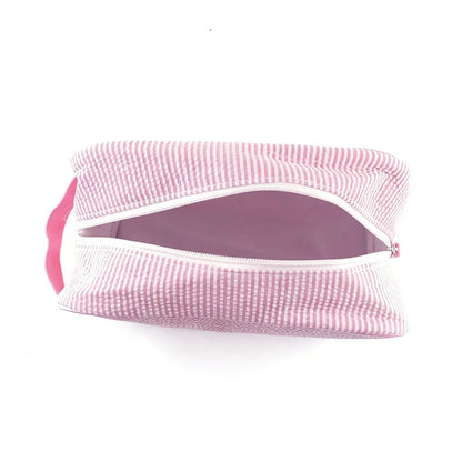 20Pcs Seersucker Handle Cosmetic Bag Bridesmaid Bags Pink Gift Organizer Bag Travel Toiletry Bag