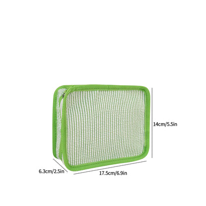 10Pcs Free Shipping 3in1 Seersucker Stacking Set Packing Cube Set Green Striped Storage Organizer Bags Travel Overnight Luggage Bag